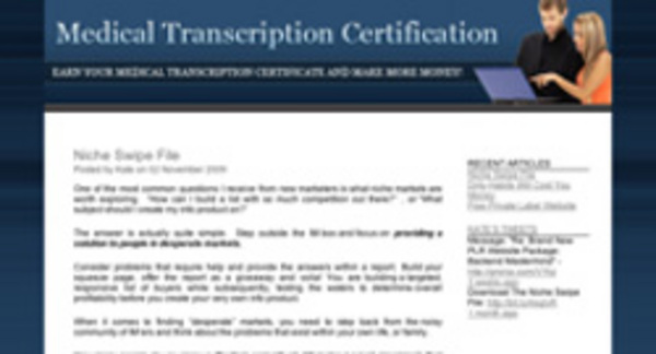 Product picture Medical Transcription Certification plr